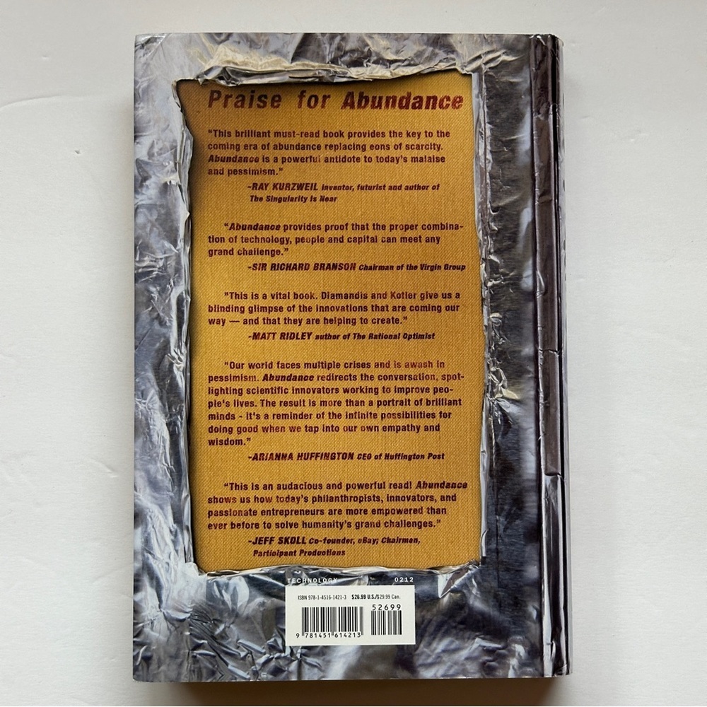 Abundance by Peter Diamandis & Steven Kotler | Non-fiction, Tech |Hardcover Book - Picture 2 of 11